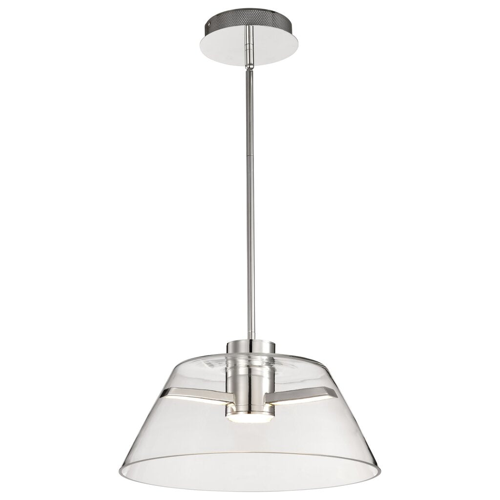 Satco 62-2052 18W LED Fixture Edmond - 17 Inch Pendant Polished Nickel