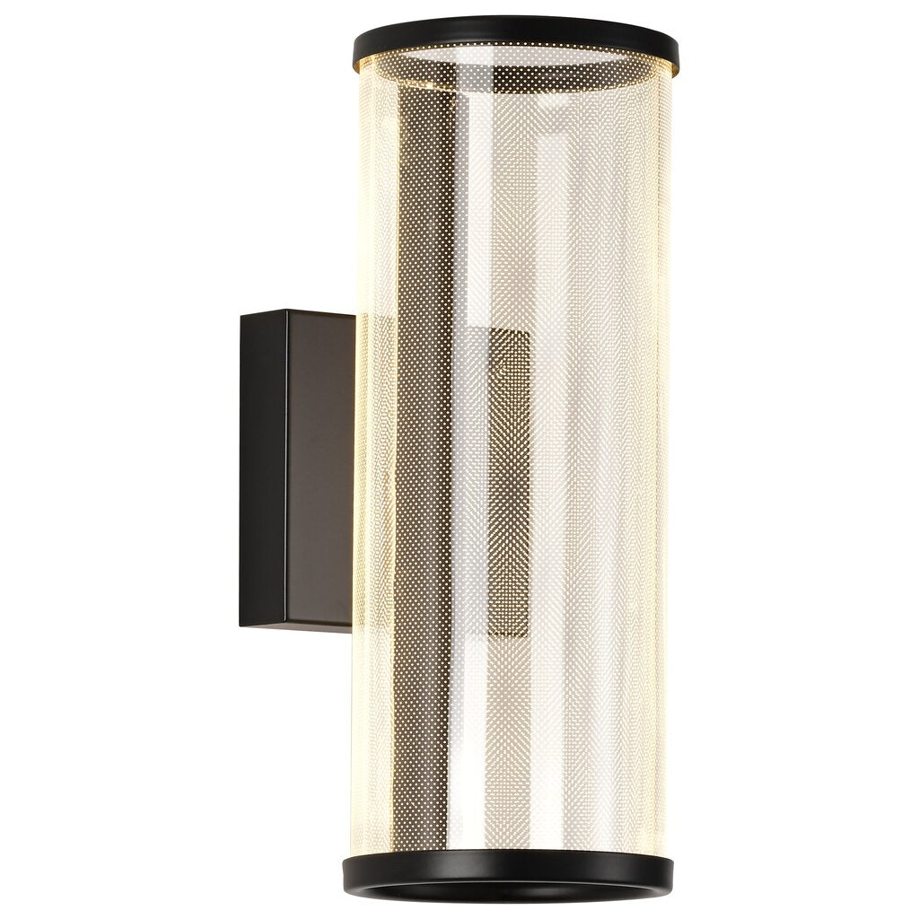 Satco 62-2042 8W LED Fixture Vale - 12 Inch Sconce Matte Black Silk