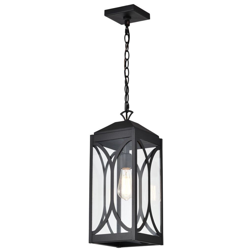 Satco 60-8125 Fixture Oaklyn - 1 Light Hanging Lantern Matte Black