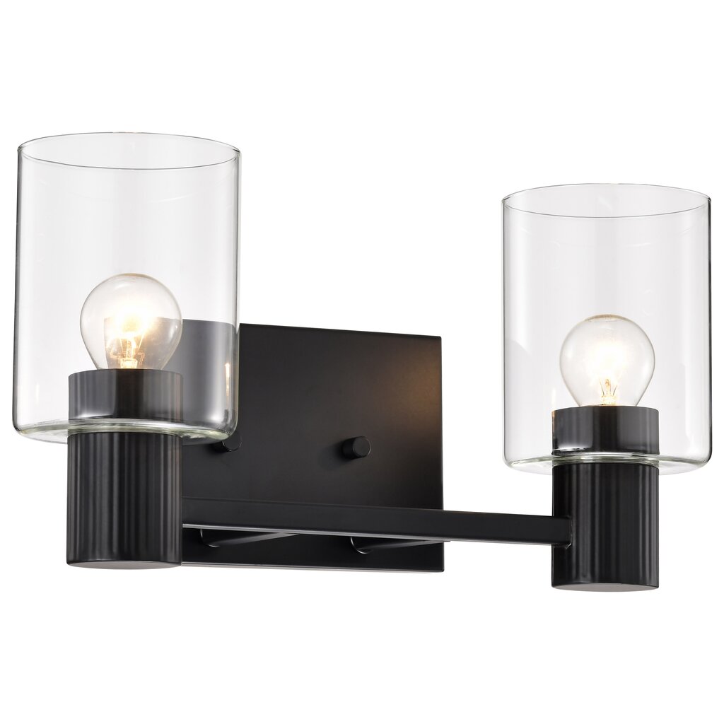 Satco 60-8062 Fixture Clarksville - 2 Light Vanity Matte Black with