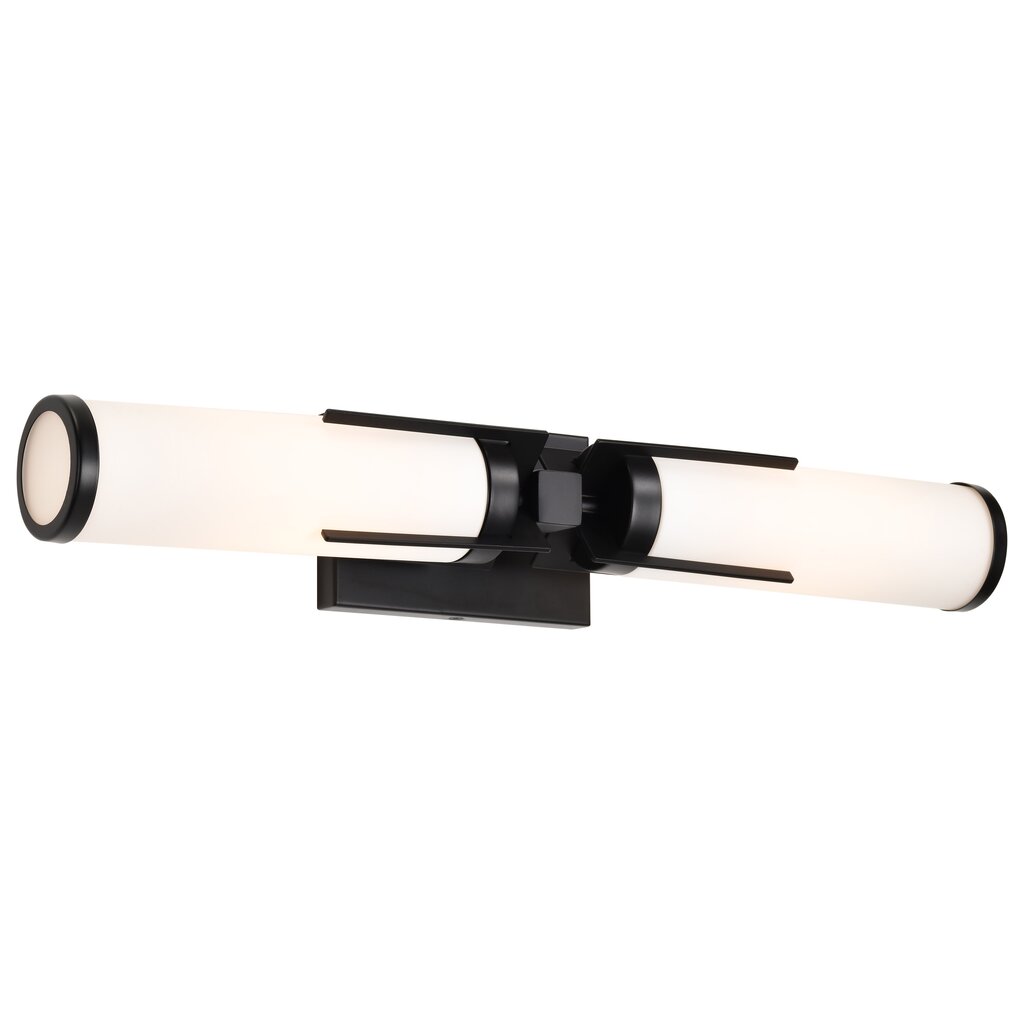 Satco 60-8052 Fixture Roselle - 2 Light Vanity Matte Black with White