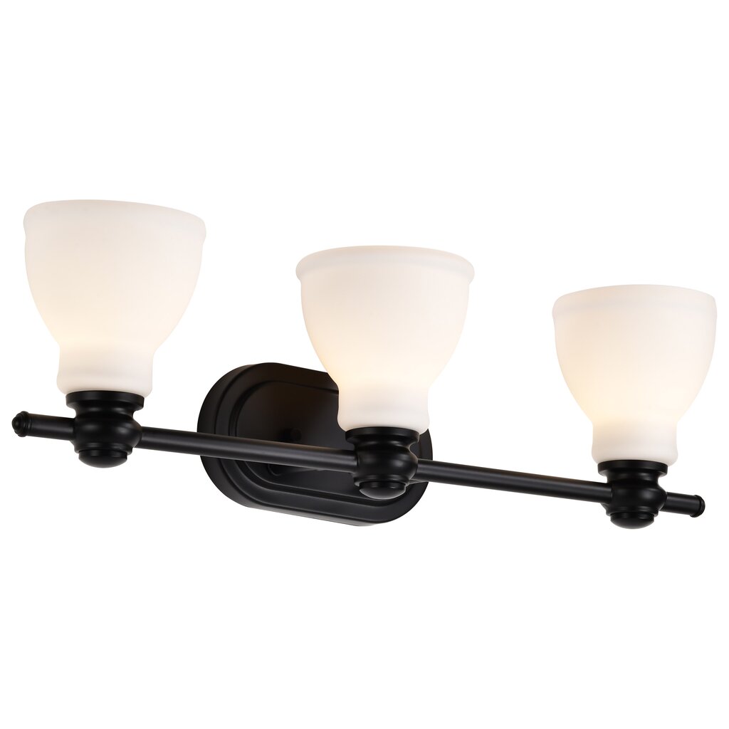 Satco 60-8023 Fixture Russel - 3 Light Vanity Matte Black with Satin