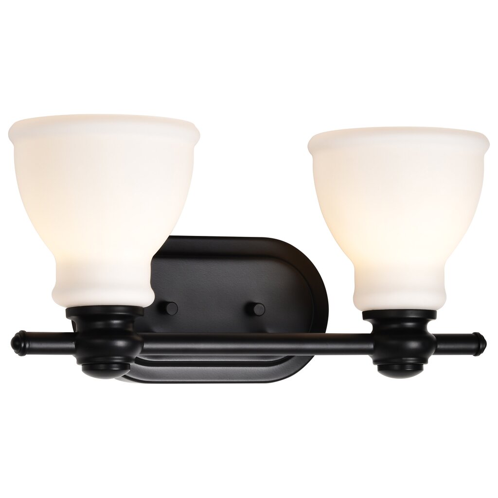 Satco 60-8022 Fixture Russel - 2 Light Vanity Matte Black with Satin