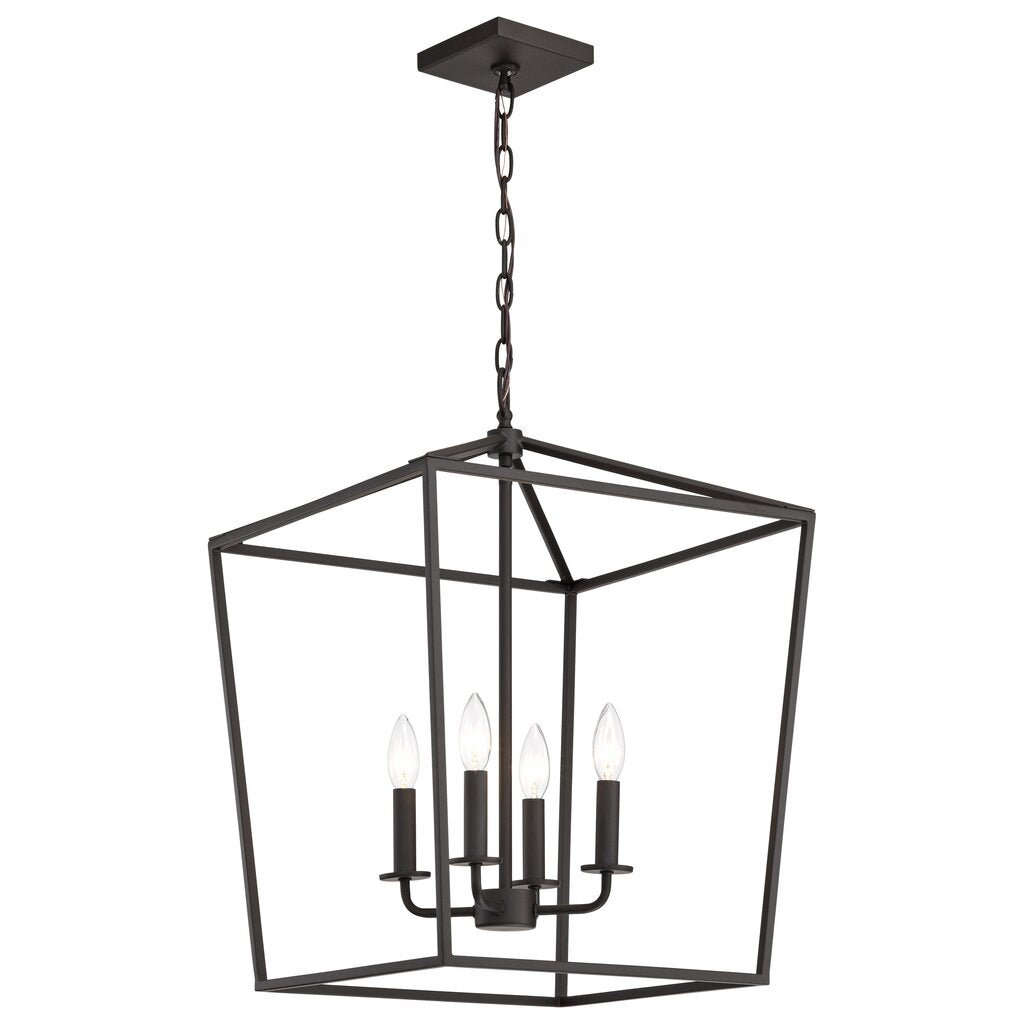 Satco 60-7952 Fixture Emma 4 Light Large Pendant - Dark Bronze Finish