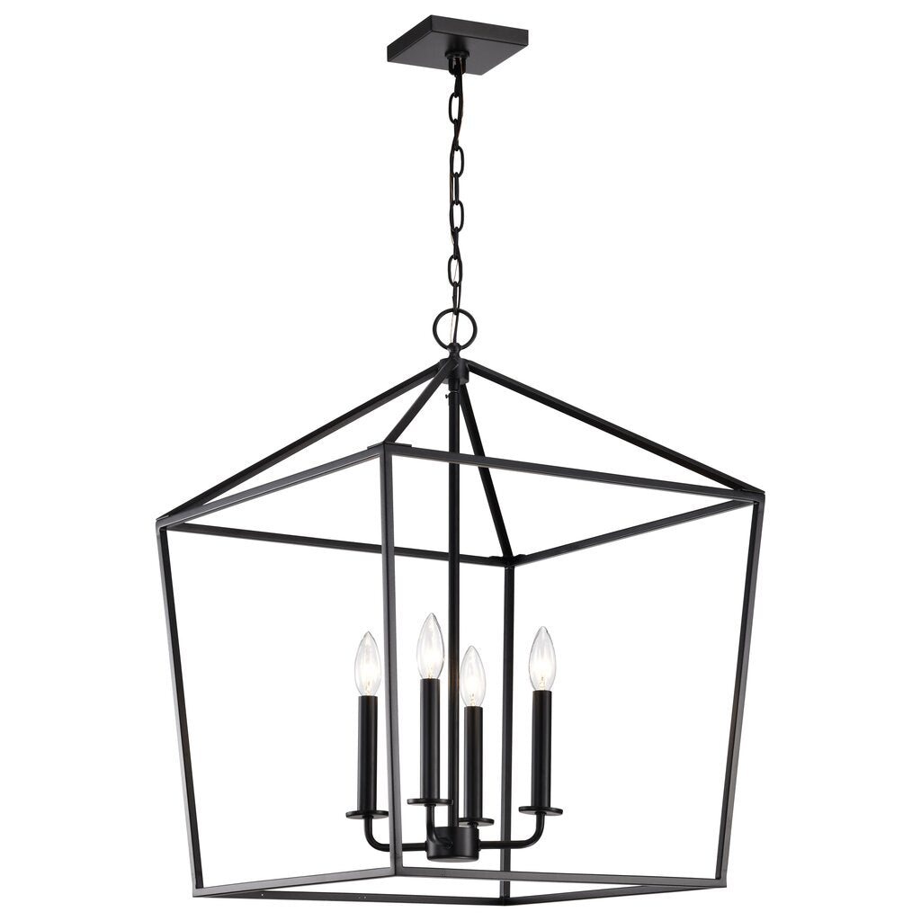 Satco 60-7942 Fixture Emma 4 Light Large Pendant - Matte Black Finish