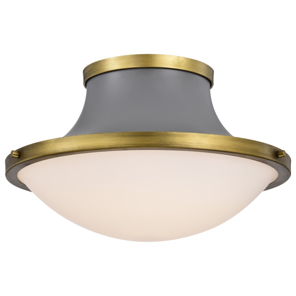 Satco 60-7916 Fixture Lafayette 3 Light Flush Mount - 18 Inches Gray