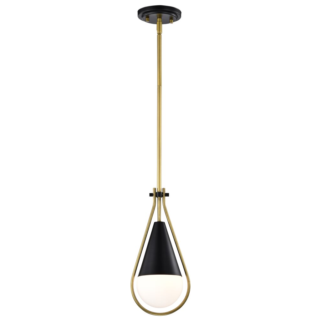 Satco 60-7903 Fixture Admiral 1 Light Pendant - 10 Inches Matte Black