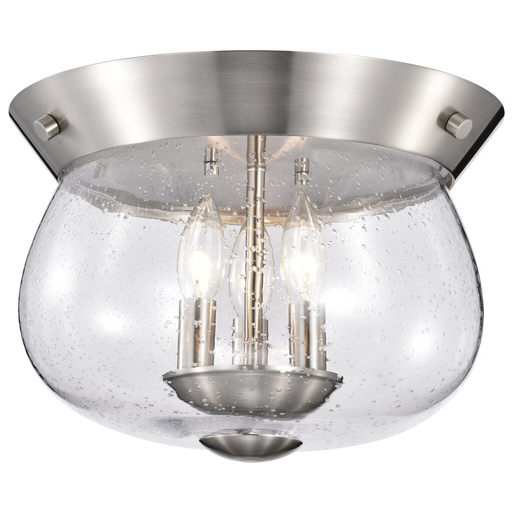 Satco 60-7808 Fixture Boliver 3 Light Flush Mount - Brushed Nickel