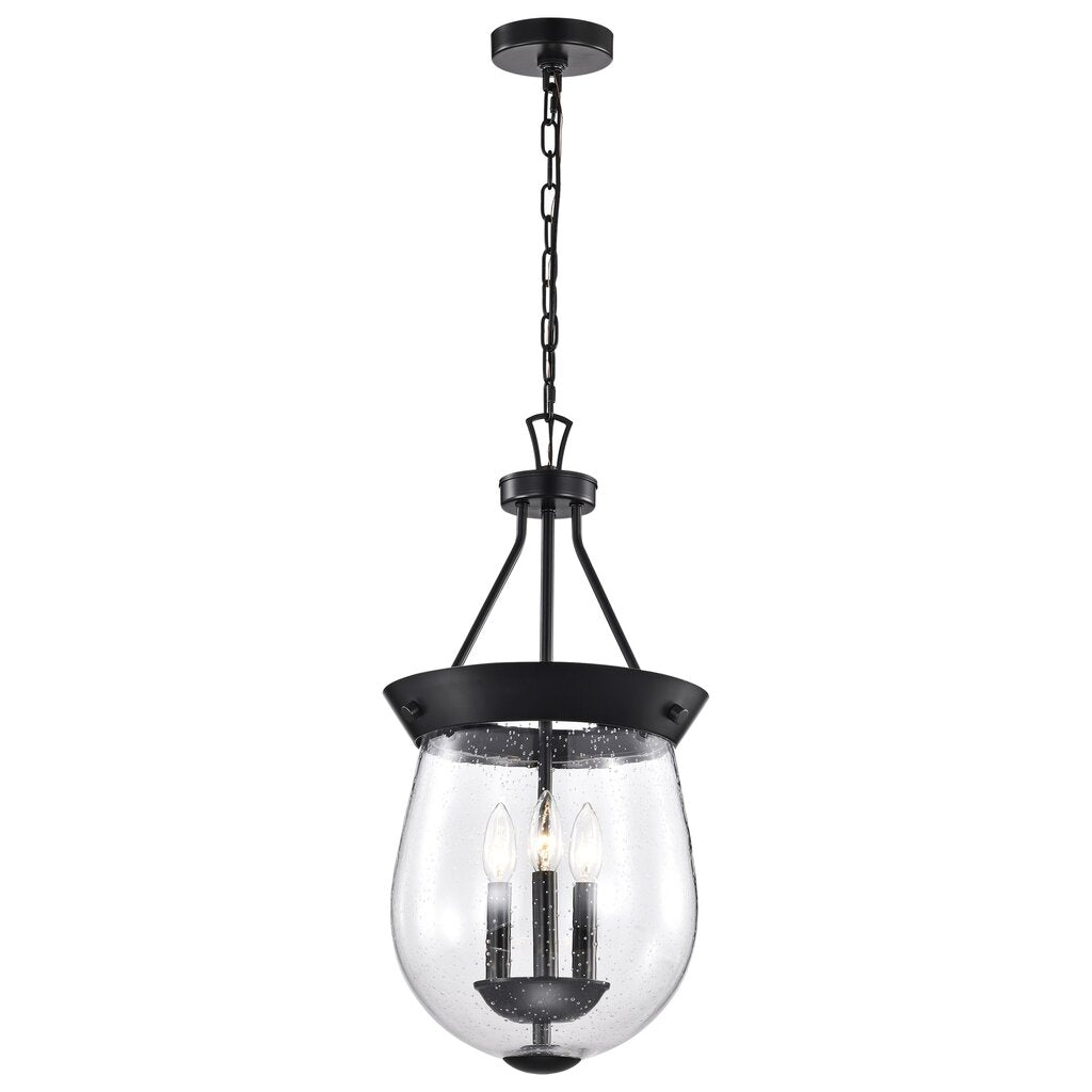 Satco 60-7800 Fixture Boliver 3 Light Pendant - 11 Inches Matte Black