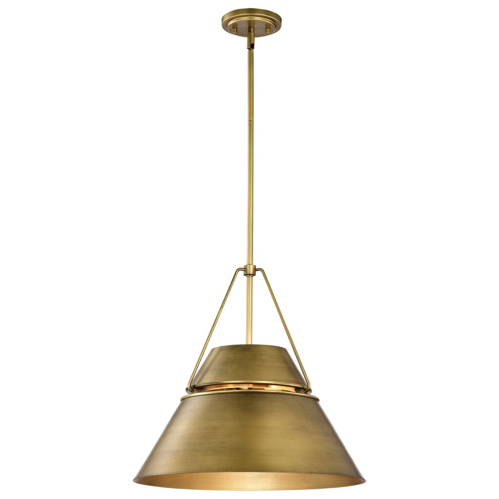 Satco 60-7778 Fixture Adina 3 Light Large Pendant - Natural Brass