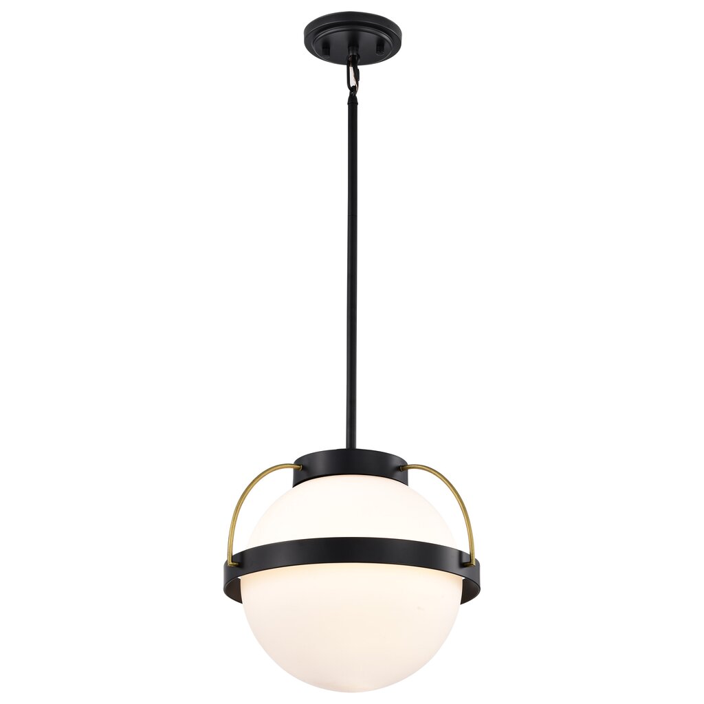 Satco 60-7775 Fixture Lakeshore 1 Light Large Pendant - Matte Black