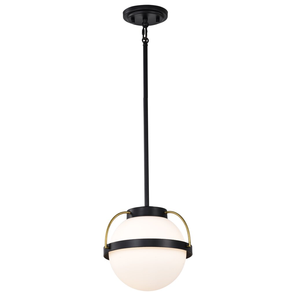 Satco 60-7773 Fixture Lakeshore 1 Light Small Pendant - Matte Black