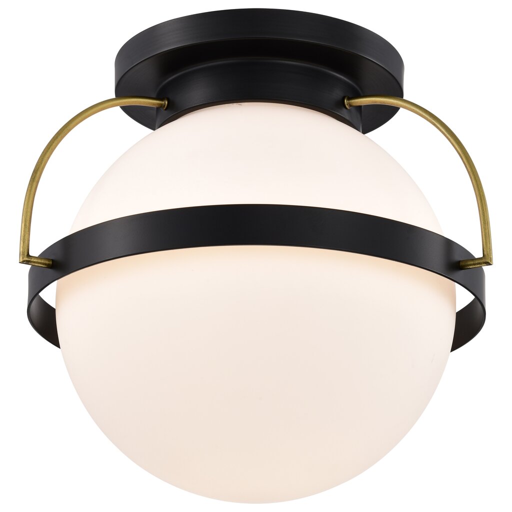 Satco 60-7772 Fixture Lakeshore 1 Light Large Flush - Matte Black