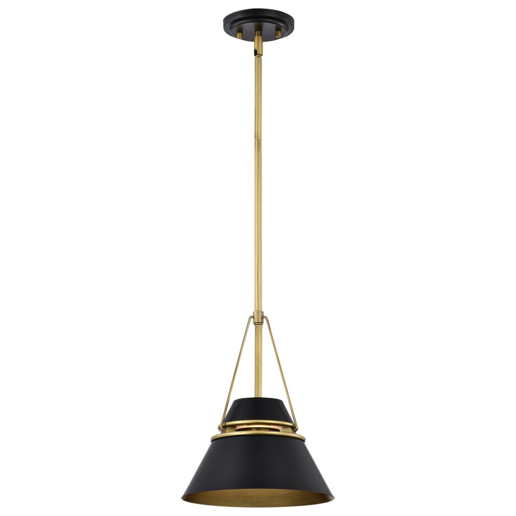 Satco 60-7767 Fixture Adina 1 Light Small Pendant - Matte Black and