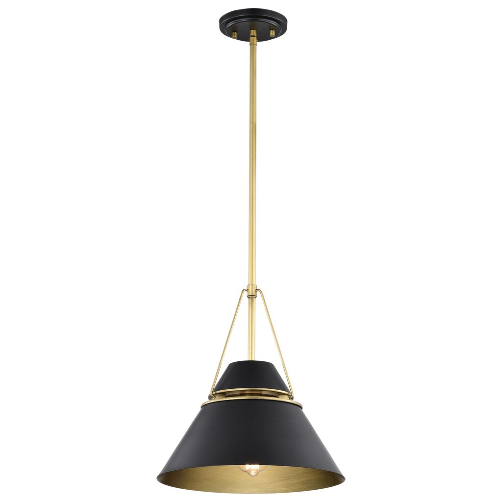 Satco 60-7766 Fixture Adina 1 Light Medium Pendant - Matte Black and