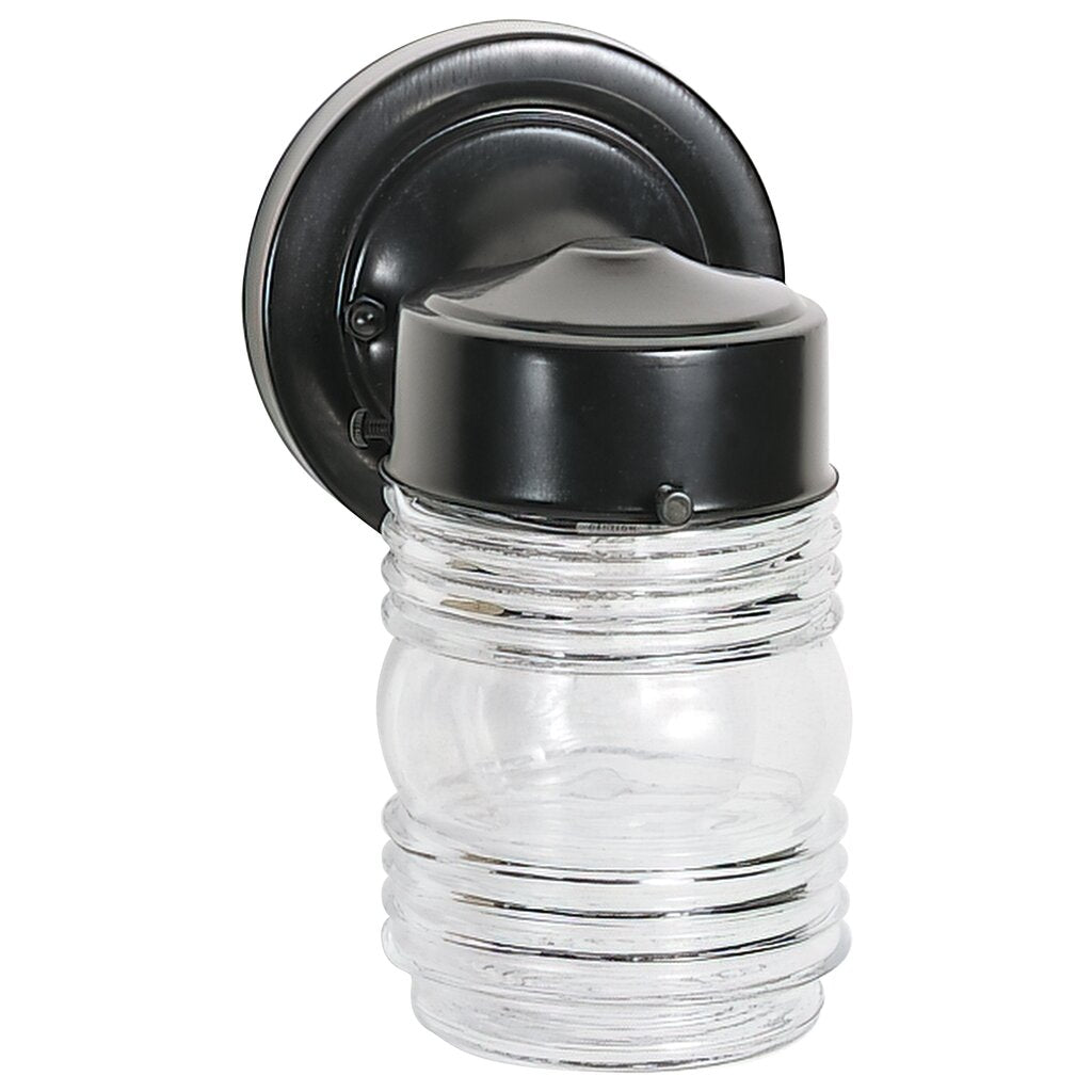 Satco 60-6111 Fixture 1 Light - 6 in. Porch Wall Mason Jar with Clear