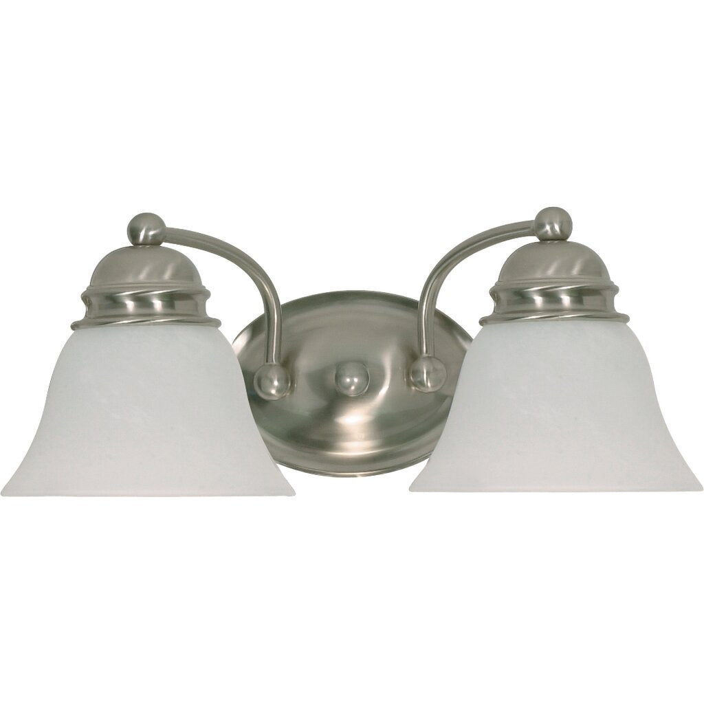 Satco 60-6078 Fixture Empire - 2 Light 15 in. Vanity with Alabaster