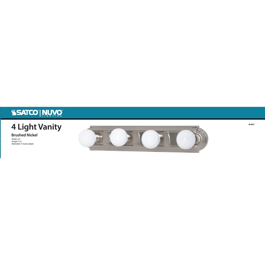 Satco 60-6073 Fixture 4 Light - 24 in. Vanity Racetrack Style Color