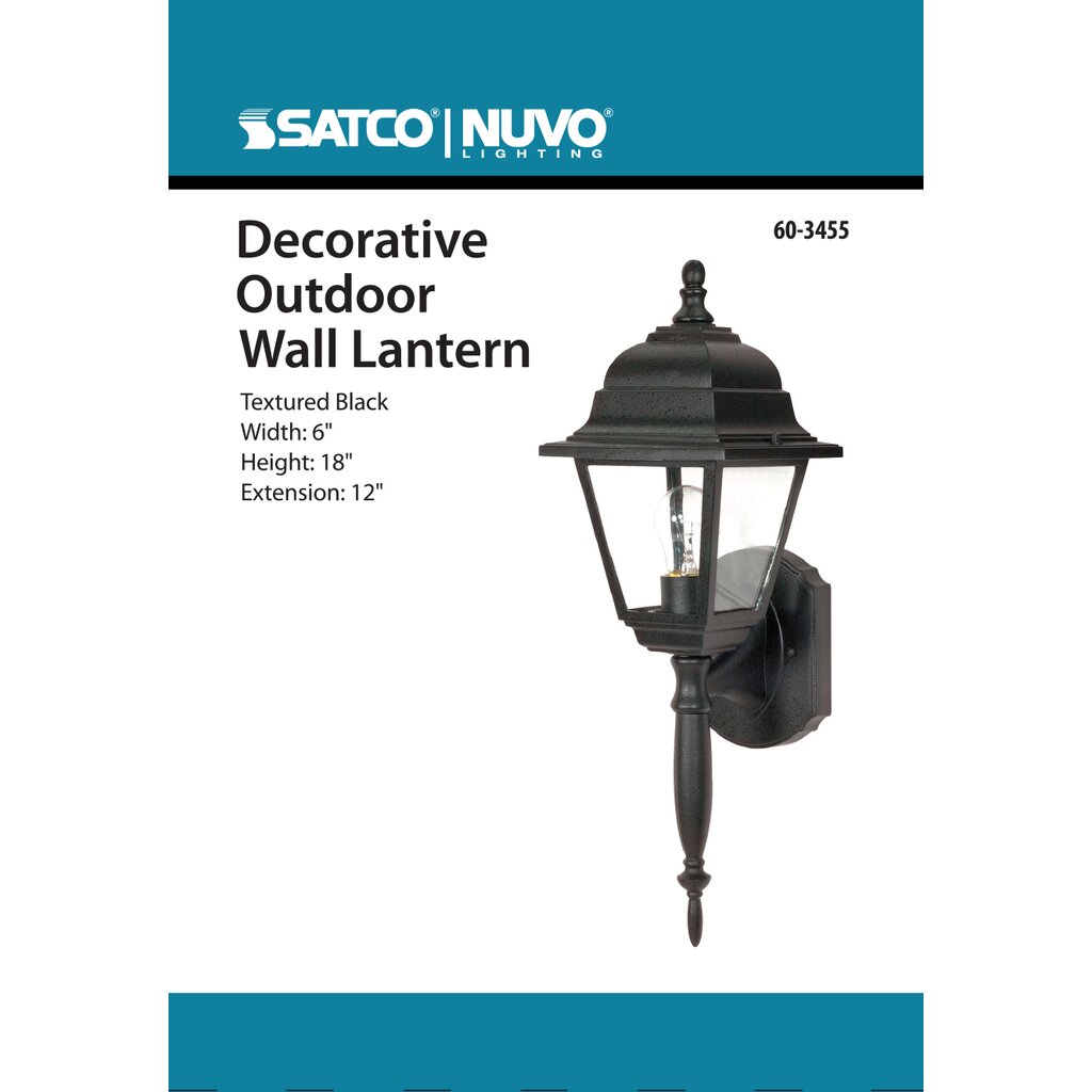 Satco 60-3455 Fixture Briton - 1 Light 18 in. Wall Lantern with Clear
