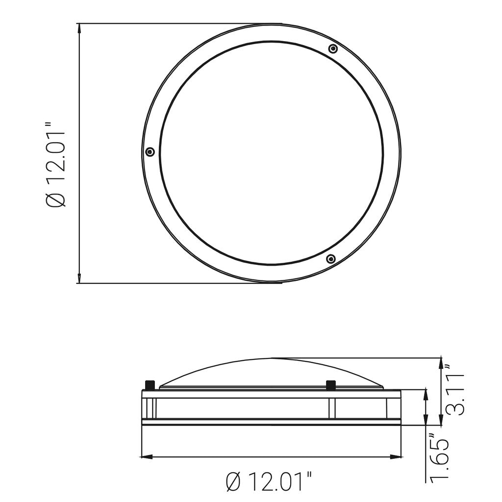 Sunlite 87812-SU 21W LED Ceiling Double Ring Dimmable Fixture