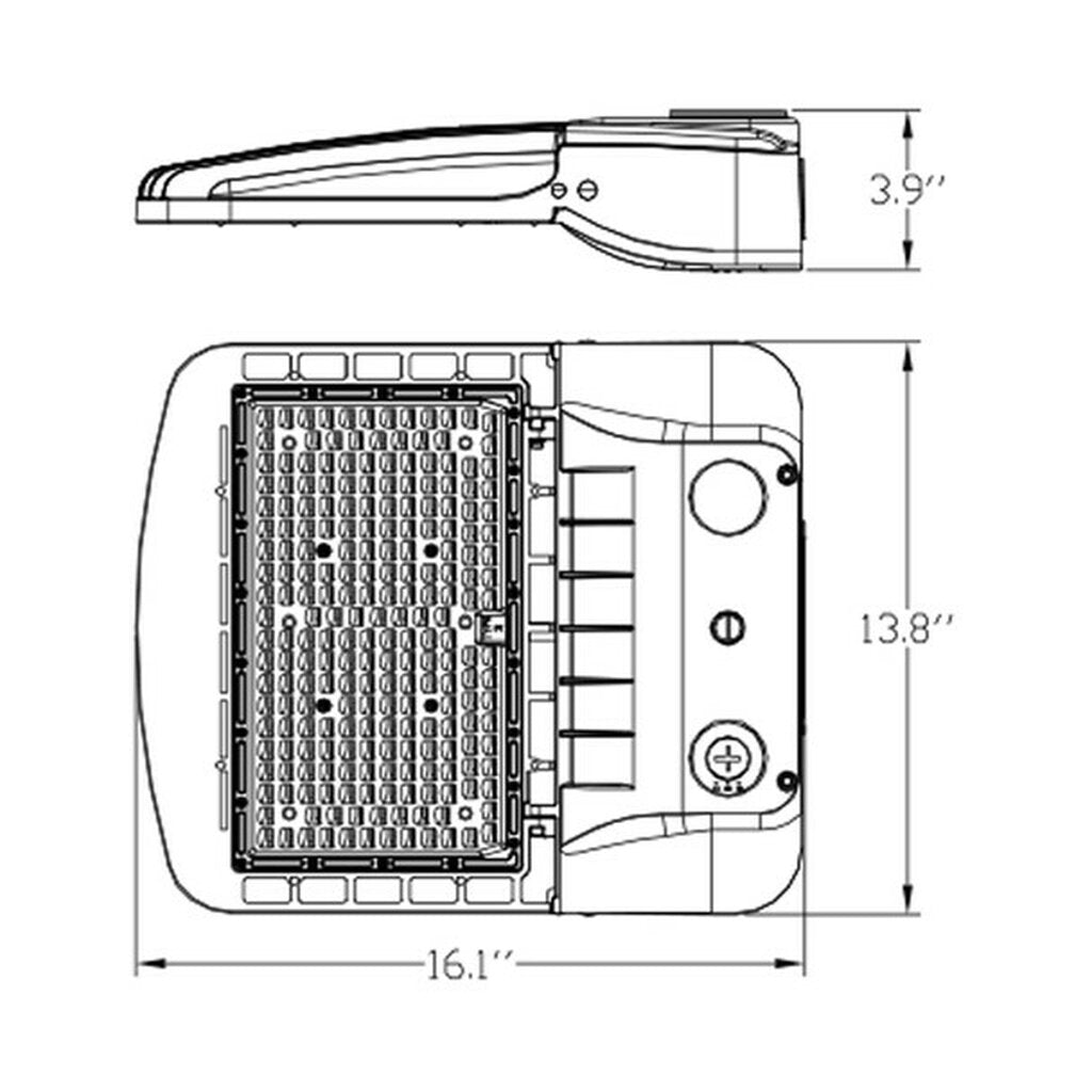 ProLED 24850 100W LED Dimmable Fixture Halco SekTor Area Light Type 3