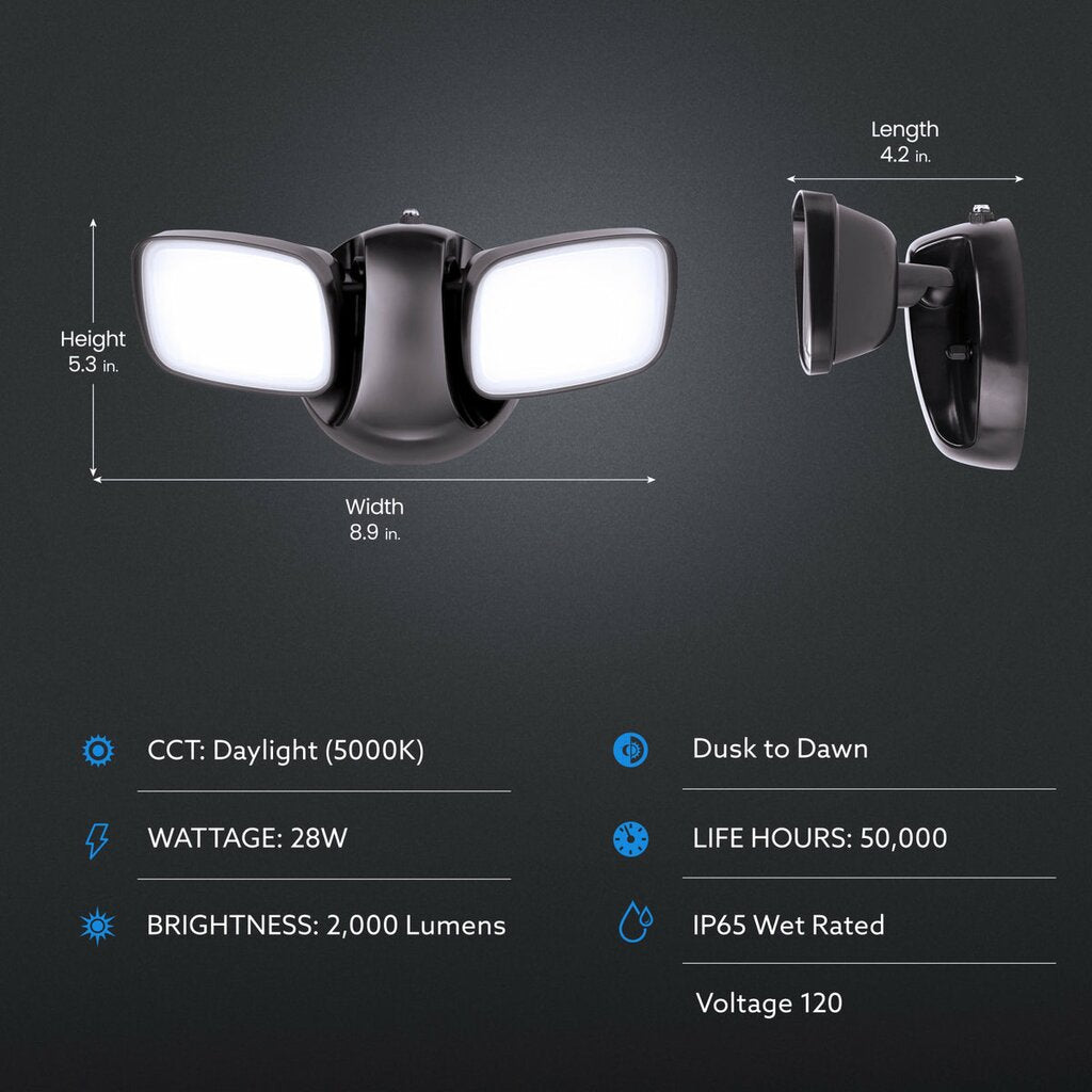 Feit Electric S9DFL/850/DD/BZ/V1 28W LED Dual Head Fixture Bronze