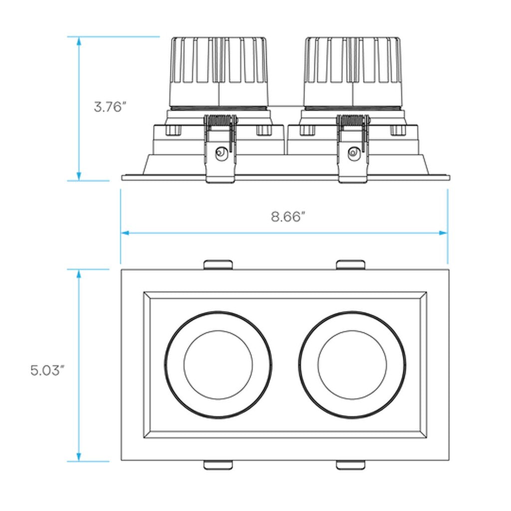 Luxrite LR32192 30W LED Two head Gimbal Fixture