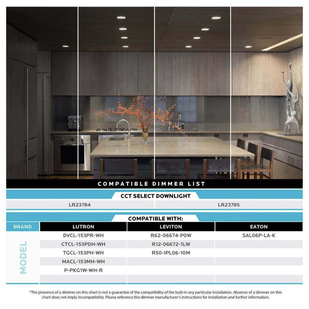 Luxrite LR23785 11W 4" Square LED Downlight Dimmable Fixture .