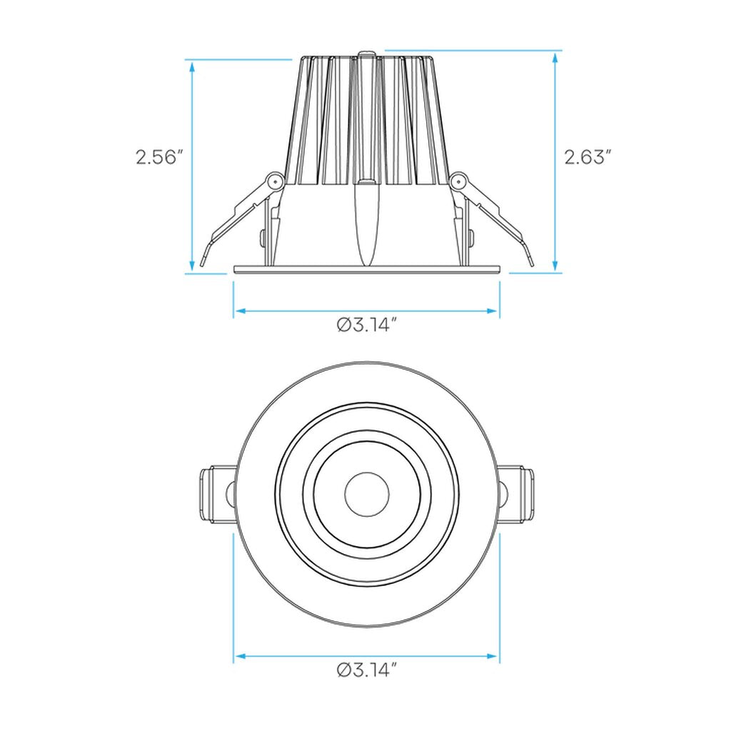 Luxrite LR23275 8W LED Dimmable Fixture 2" REGRESSED ROUND CANLESS