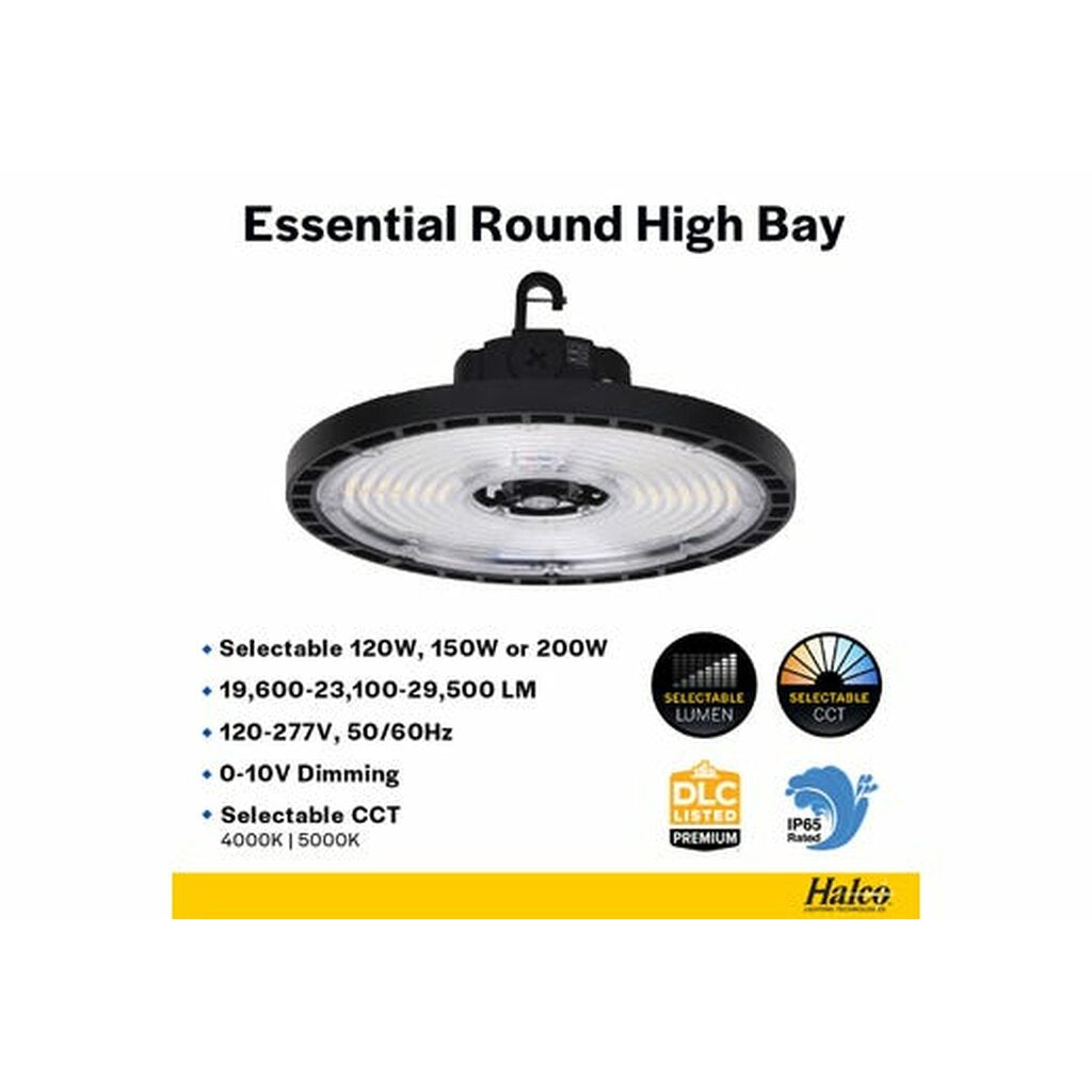 Halco 37312 120W/150W/200W LED Dimmable Fixture Essential Round