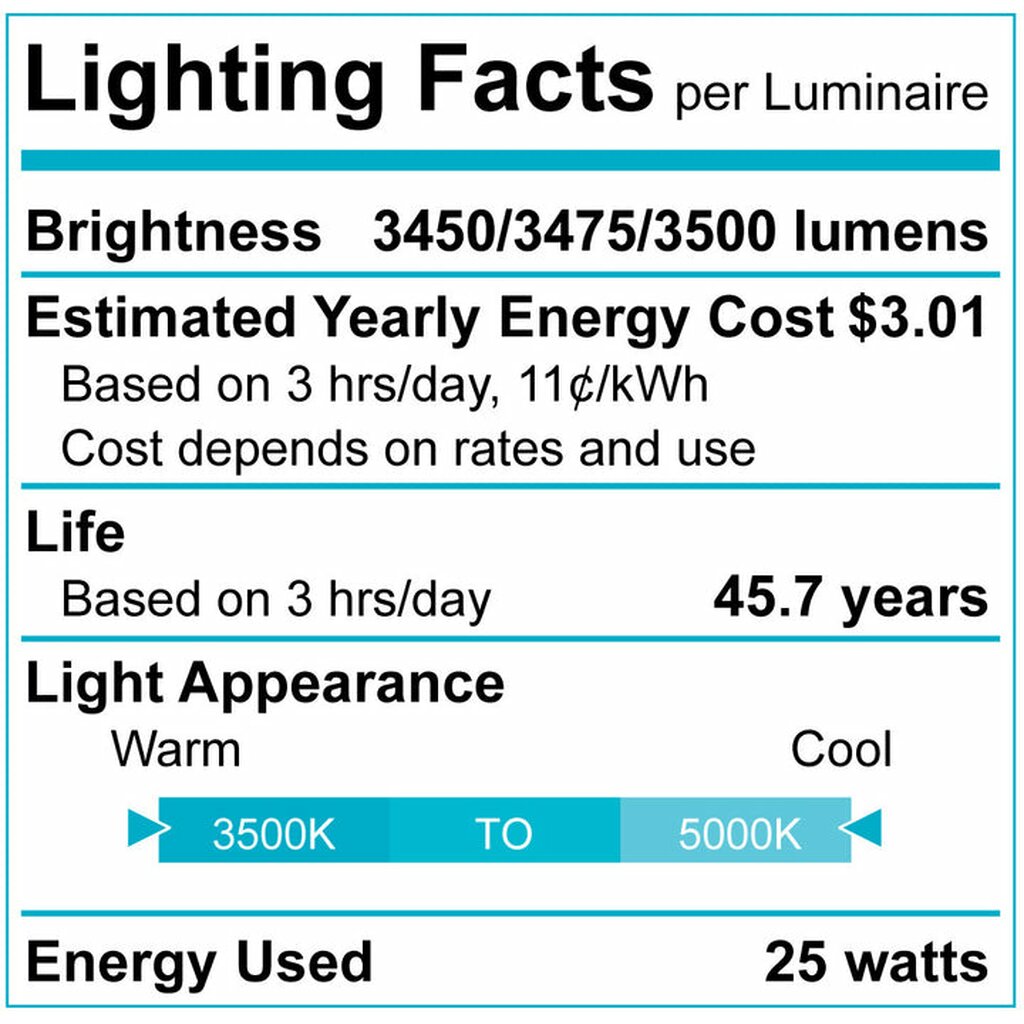 Luxrite LR25183 25W LED Dimmable Fixture Linear Strip Light – 36"