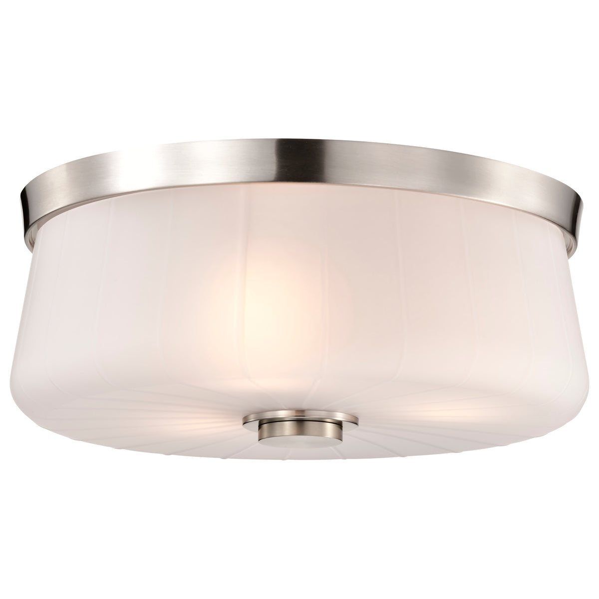 Nuvo 60-8220 Lune, 3 Light Flush Mount, Brushed Nickel Finish