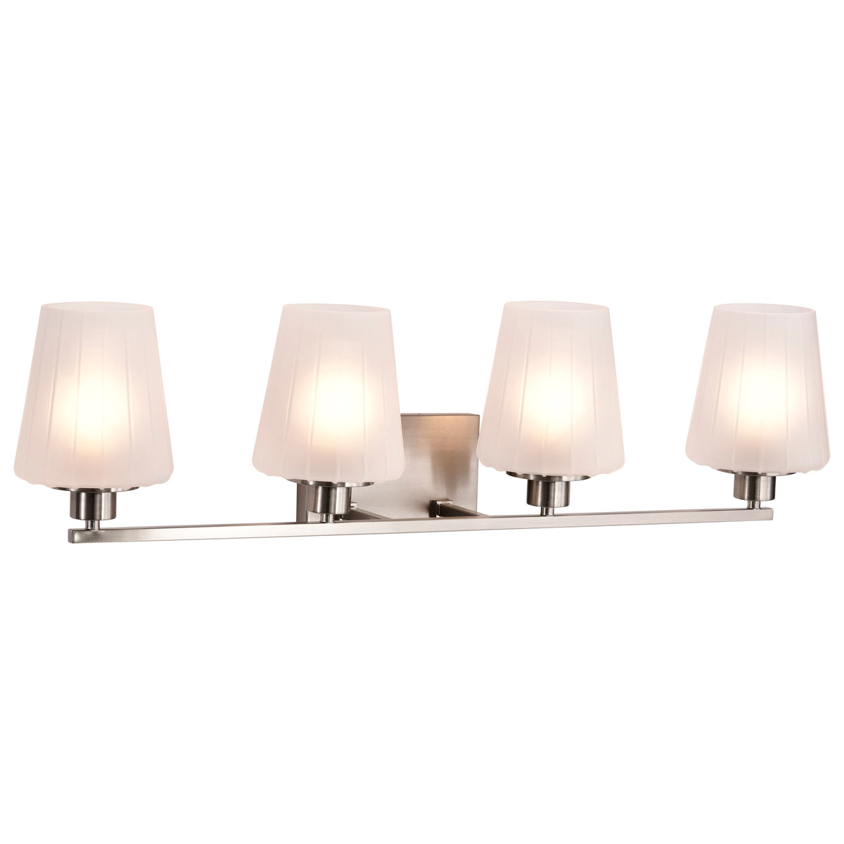 Nuvo 60-8224 Lune, 4 Light Vanity, Brushed Nickel Finish