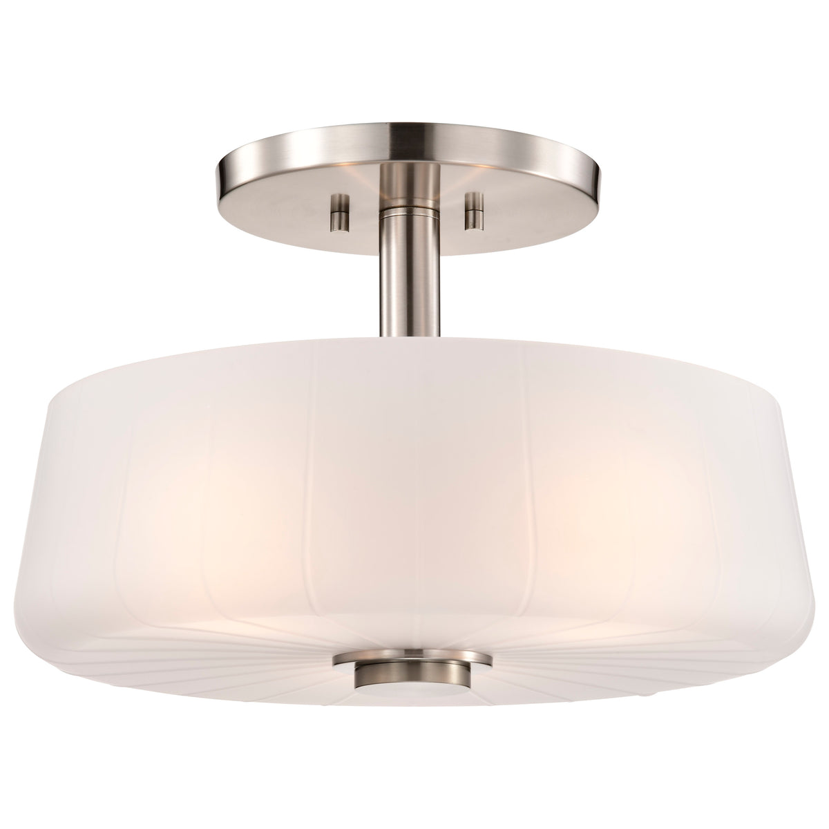 Nuvo 60-8229 Lune, 3 Light Semi-Flush, Brushed Nickel Finish