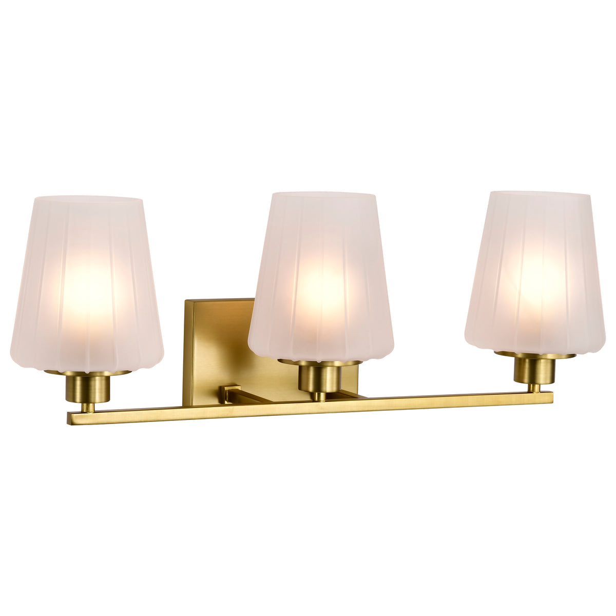 Nuvo 60-8233 Lune, 3 Light Vanity, Vintage Brass Finish