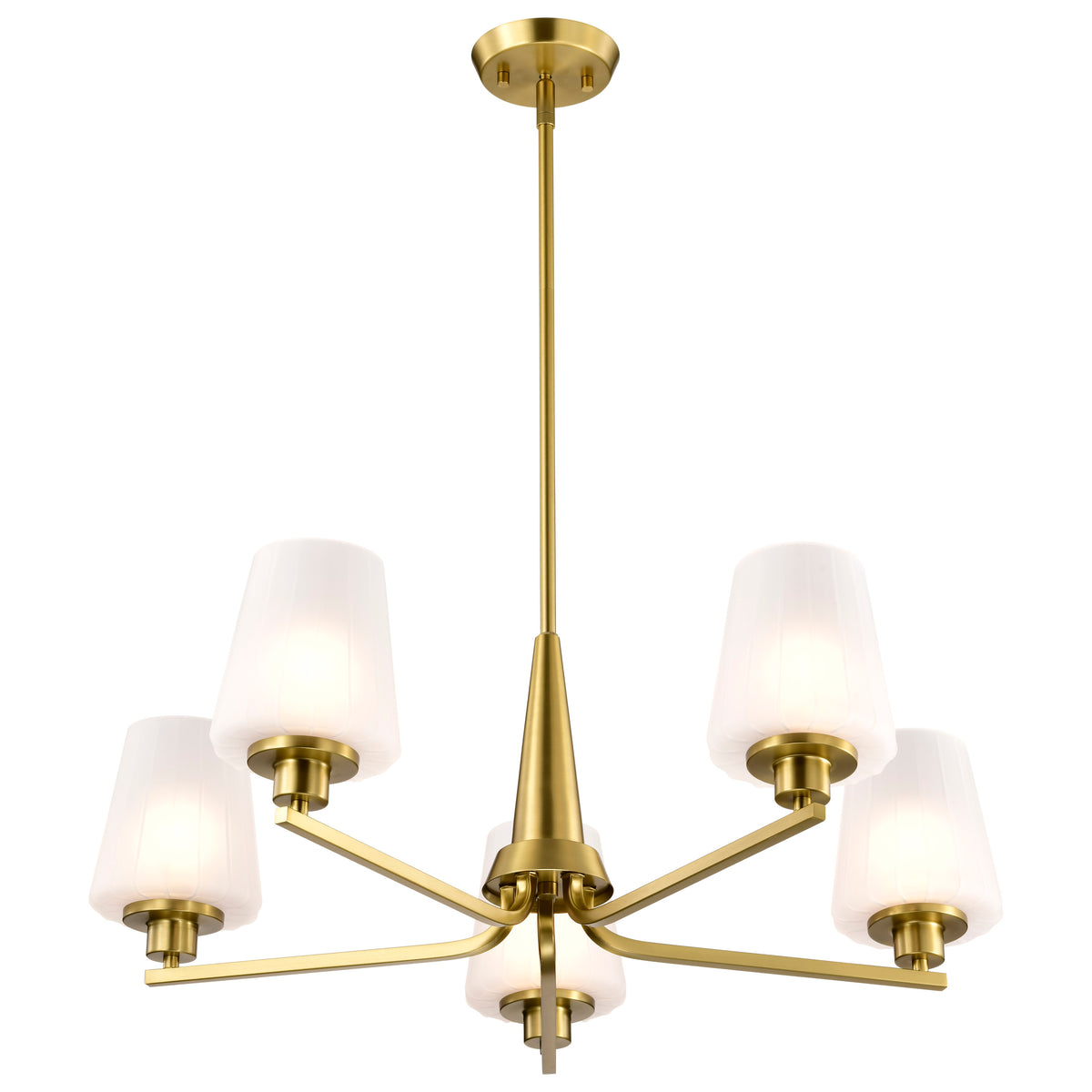 Nuvo 60-8235 Lune, 5 Light Chandelier, Vintage Brass Finish