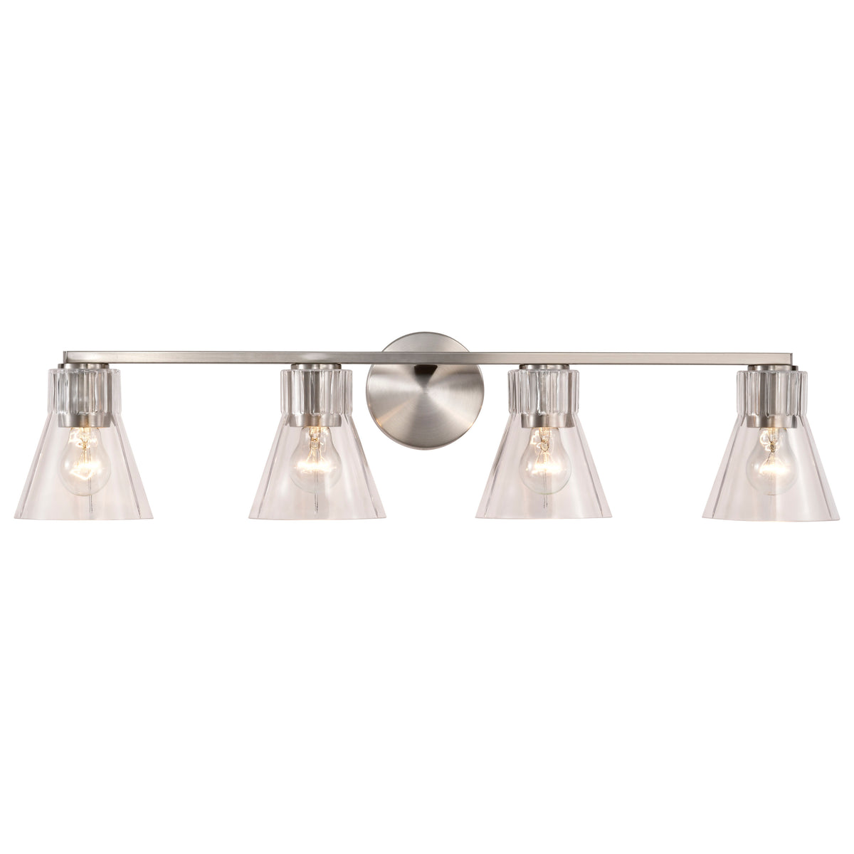 Nuvo 60-8334 Gianna, 4 Light Vanity, Brushed Nickel Finish