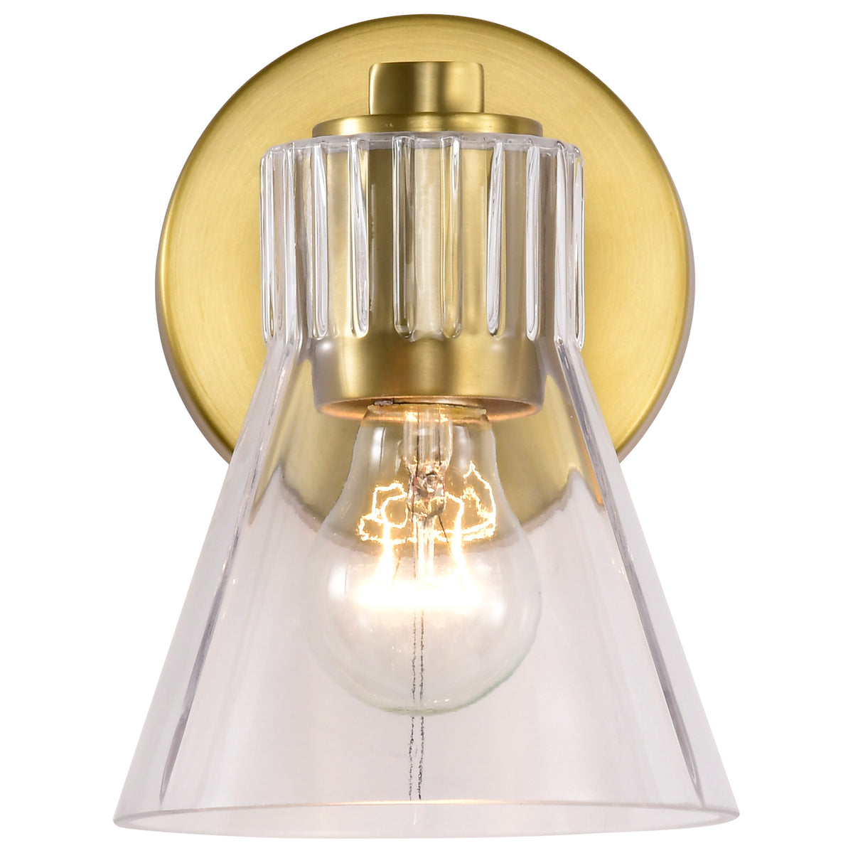 Nuvo 60-8341 Gianna, 1 Light Vanity, Vintage Brass Finish