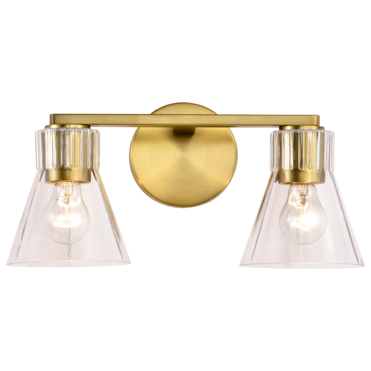 Nuvo 60-8342 Gianna, 2 Light Vanity, Vintage Brass Finish