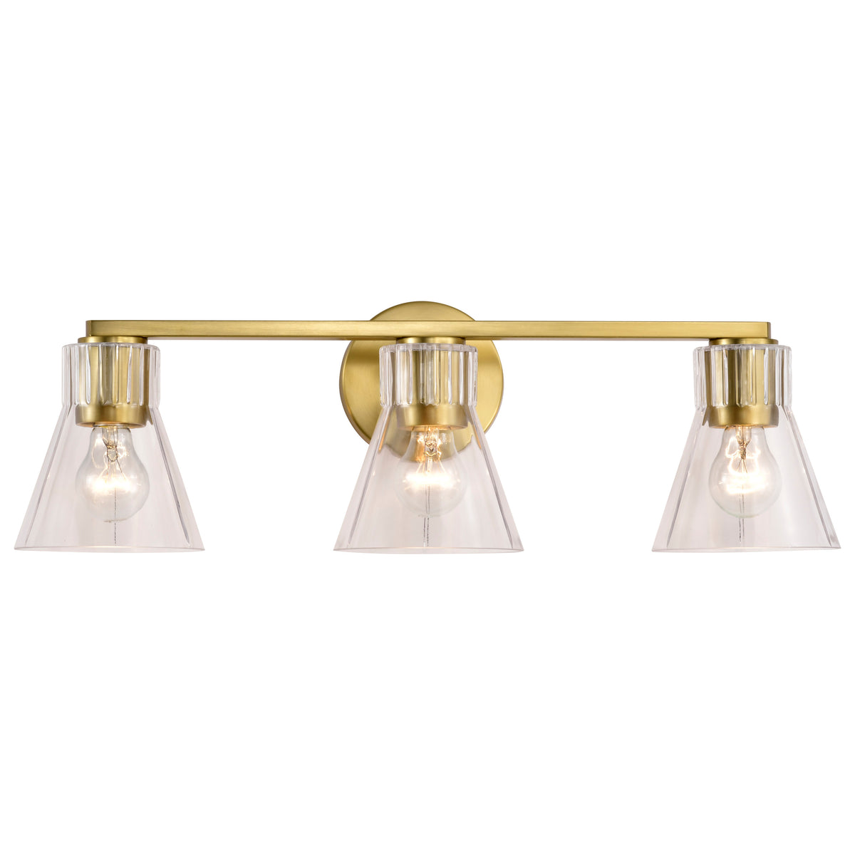 Nuvo 60-8343 Gianna, 3 Light Vanity, Vintage Brass Finish