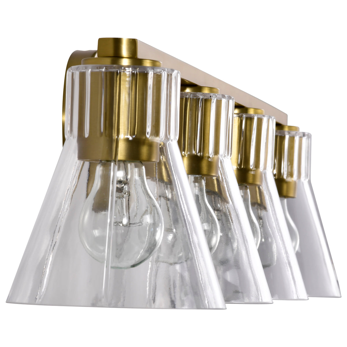Nuvo 60-8344 Gianna, 4 Light Vanity, Vintage Brass Finish