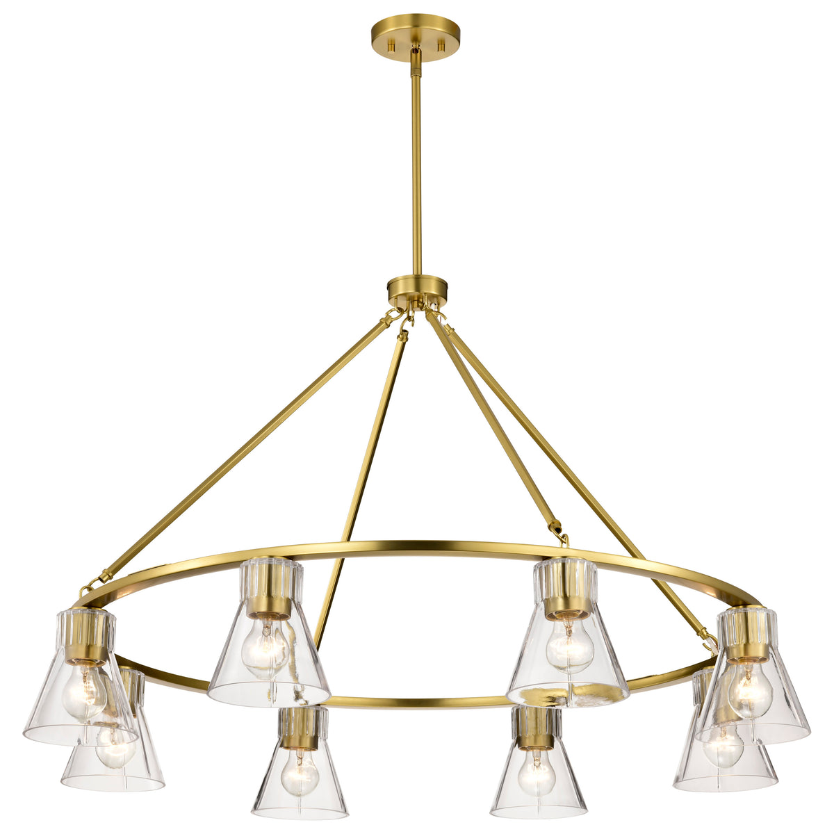 Nuvo 60-8346 Gianna, 8 Light Chandelier, Vintage Brass Finish