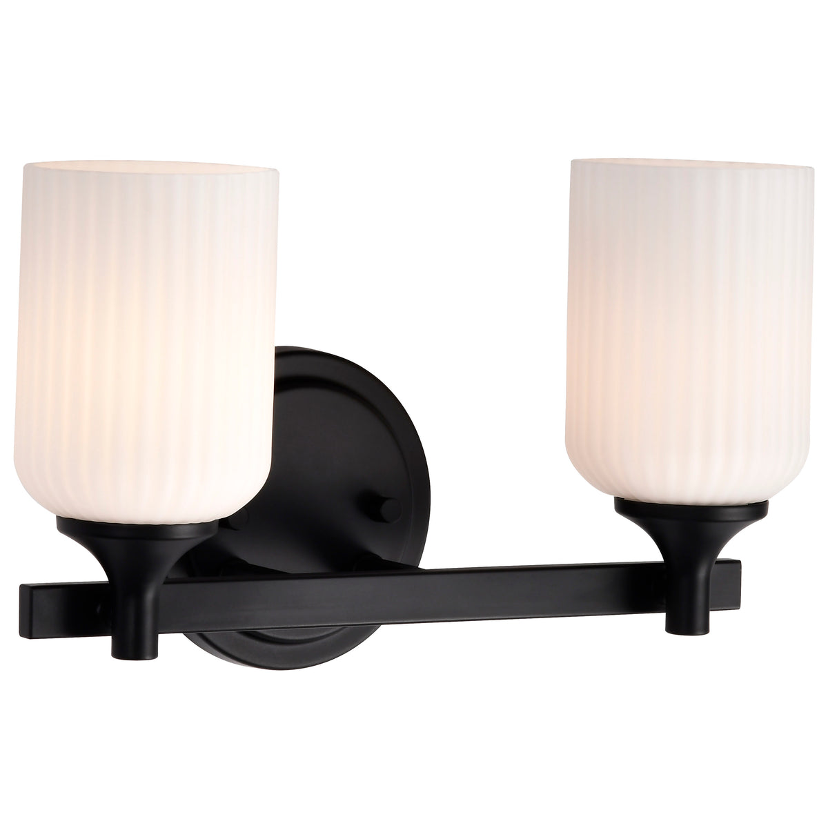Nuvo 60-8642 Solara, 2 Light Vanity, Matte Black Finish