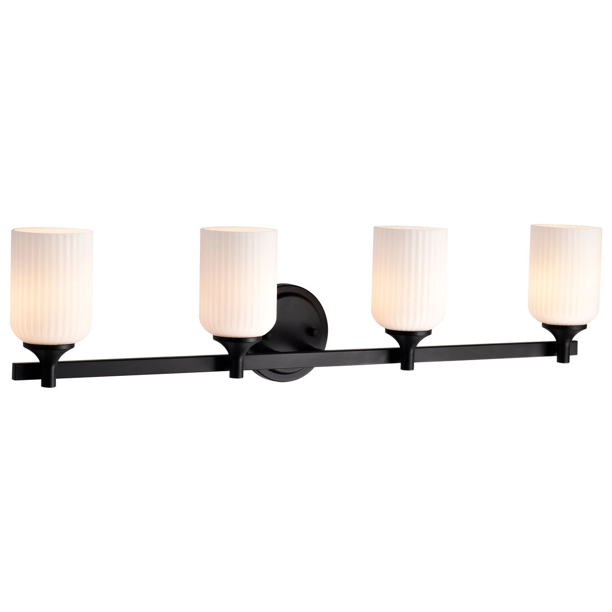 Nuvo 60-8644 Solara, 4 Light Vanity, Matte Black Finish