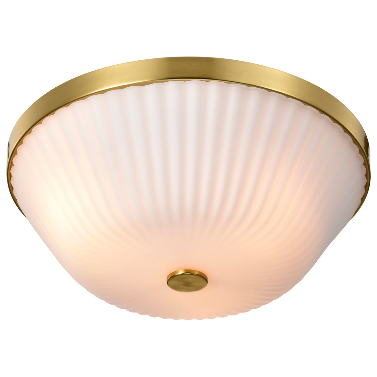 Nuvo 60-8725 Royale, 3 Light Flush Mount, Burnished Brass Finish