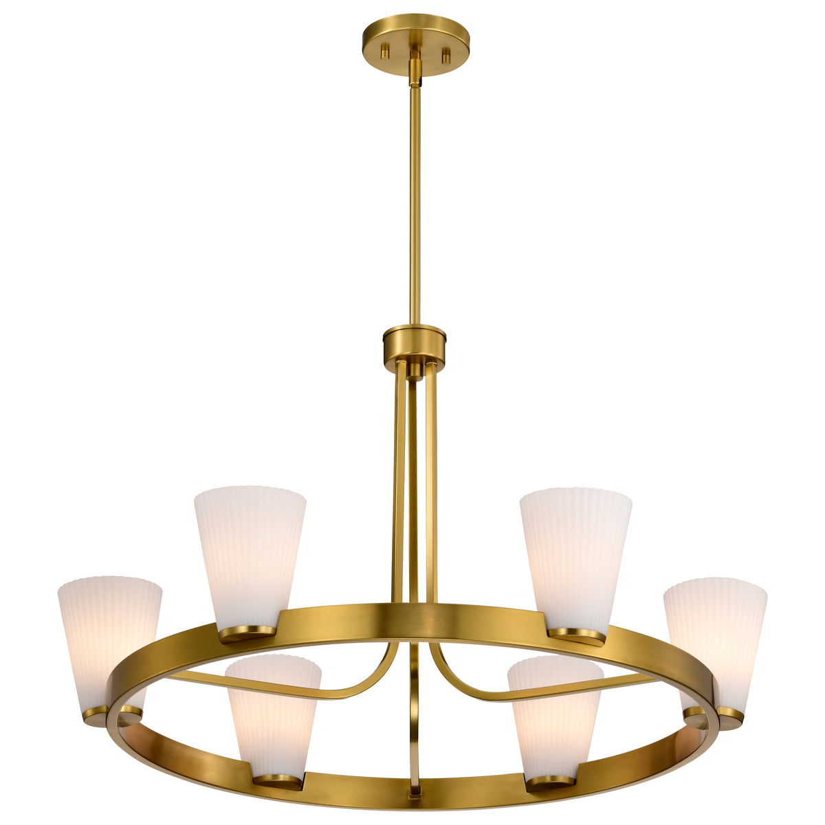 Nuvo 60-8726 Royale, 6 Light Chandelier, Burnished Brass Finish