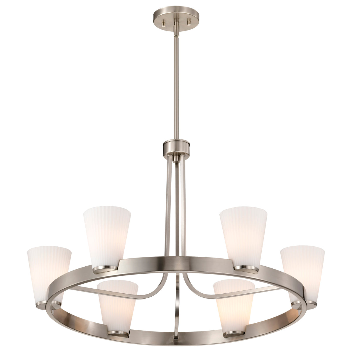 Nuvo 60-8736 Royale, 6 Light Chandelier, Brushed Nickel Finish