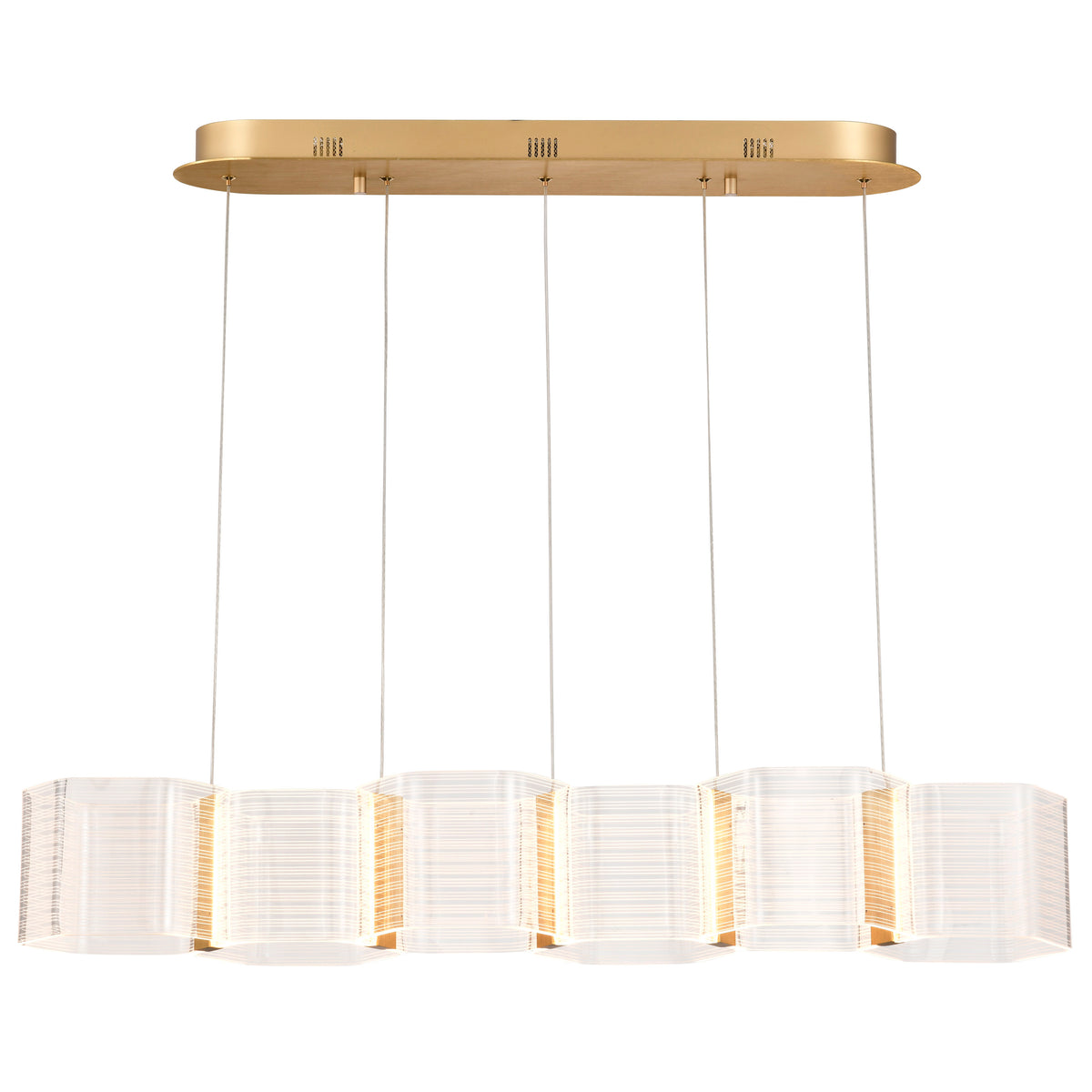 Nuvo 62-2405 Kenzo, LED 6 Light Island Pendant, Polished Anodized Bronze Finish