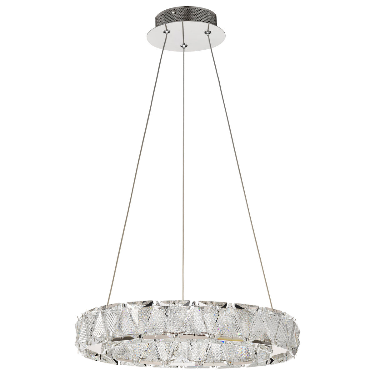 Nuvo 62-2441 Asher, LED 15 Inch Pendant, Polished Nickel Finish