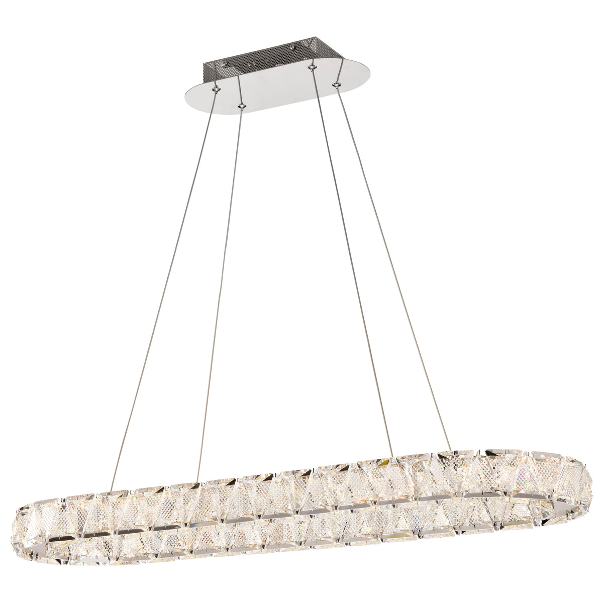 Nuvo 62-2443 Asher, LED 36 Inch Oval Pendant, Polished Nickel Finish